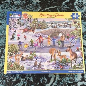 White Mountain Winter Skating Scene Puzzle